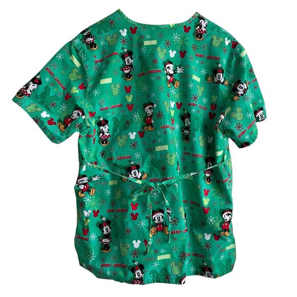 Micky Mouse Christmas Scrubs Disney Top L Medical Uniform Nurse Workwear Dental‎ - Picture 3 of 10
